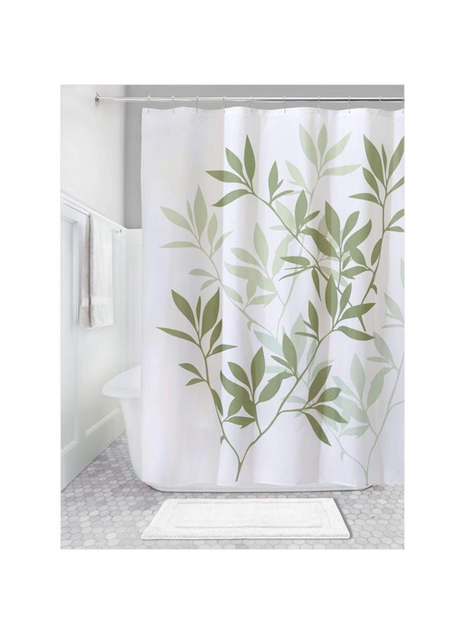InterDesign Leaves Printed Polyester Shower Curtain Green And White 72 X 72Inch  - Image 2