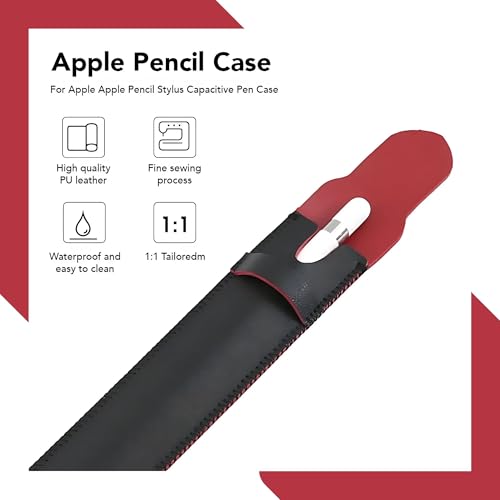 Gowloz Apple Pencil Leather Sleeve Case – Protective Holder Pouch for Apple Pencil 1st & 2nd Generation | Slim Lightweight Stylus Cover for Scratch & Impact Protection (Black) - Image 5