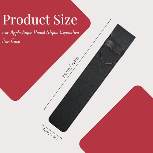 Gowloz Apple Pencil Leather Sleeve Case – Protective Holder Pouch for Apple Pencil 1st & 2nd Generation | Slim Lightweight Stylus Cover for Scratch & Impact Protection (Black) - Image 2