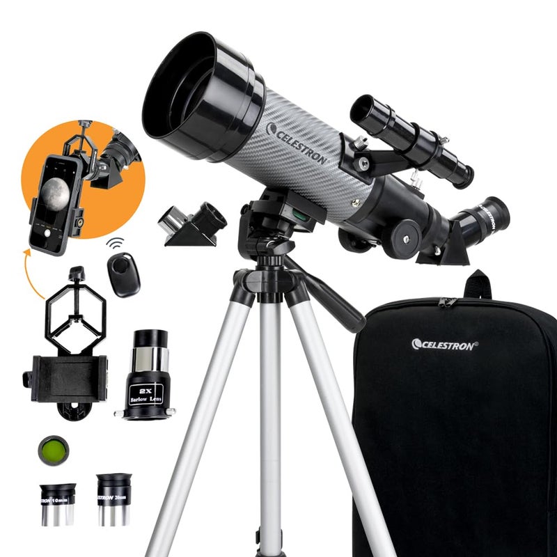 Celestron Travel Scope 70DX Portable Refractor Telescope â€“ 70mm Aperture, Fully-Coated Glass Optics â€“ Includes Bonus Phone Adapter, Backpack & More â€“ Ideal for Beginners & Travel - Image 1