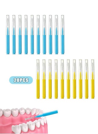 20 Pcs Braces Brush Tooth Flossing, PP Material Interdental Brush Toothpick Dental Tooth Flossing Head, Flosser Toothpick Cleaners Tooth Cleaning Tool for Adult (Yellow+Blue) - pzsku/ZEE9AC4195176A853F798Z/45/_/1693548229/98f9110f-e381-4925-b0ba-8052190bd327