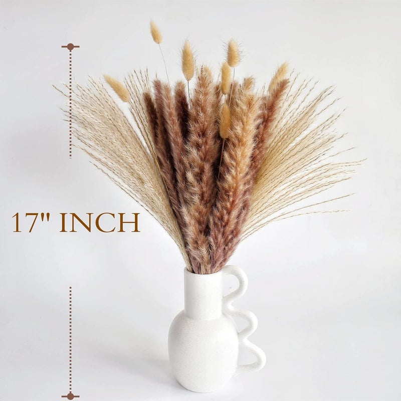 ANPROOR Natural Dried Pampas Grass Decor, Brown Pampas Grass， Bunny Tails Dried Flowers, Reed Grass Bouquet for Wedding Boho Flowers Home Table Decor, Fall Decor，Rustic Farmhouse Party (100 in Total ) - Image 3