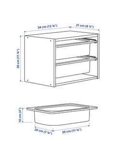 Zaboon Wall Storage, White/Grey-Blue, 34X21X30 Cm  - Image 4