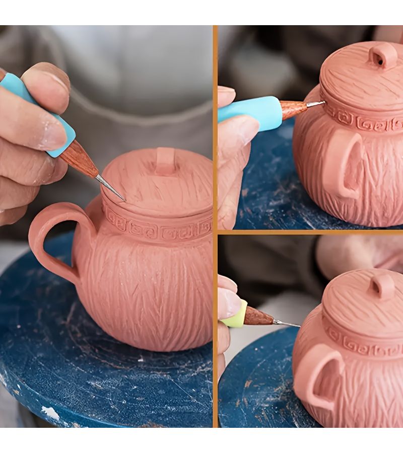 Pottery Carving And Trimming Pen With Storage Box Purple Versatile Double Ended Diamond Tool For Sharpening And Painting - Image 4