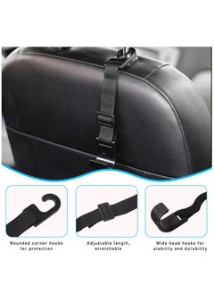 Excefore 2 PCS Car Seat Headrest Hooks, Adjustable Hanging Storage Organizer for Auto Back Seat, Universal Vehicle Interior Purse Bags Hanger Accessories for Umbrella Handbag Coat  - Image 3
