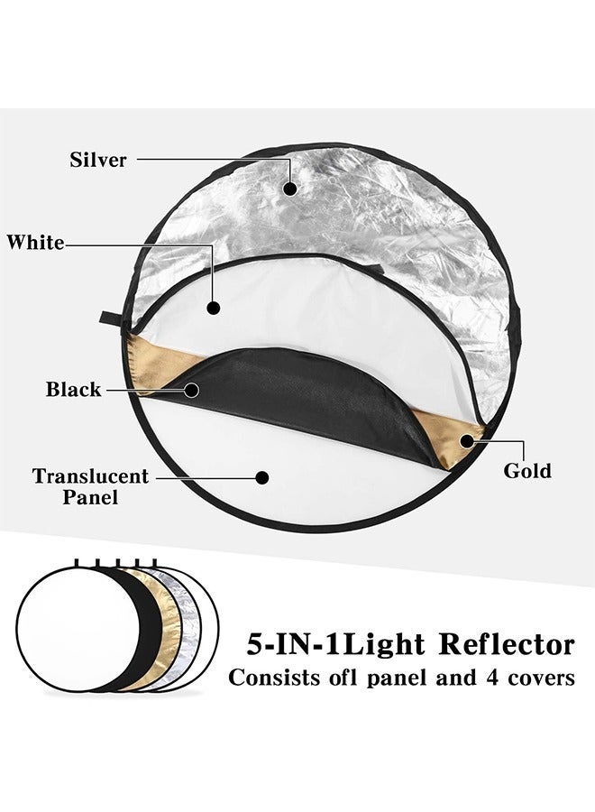 PROMAGE 5 in 1 Photography Reflector 80CM Portable Light Diffuser for Studio and Outdoor Shooting - Image 4