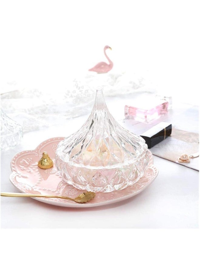 FUFU FUFU Set of 3 Candy Dishes with Lids, 8cm Covered Crystal Candy Dish, Glass Sugar Container Bowl, Jewelry Trinket Holder Box, Chocolate Jar for Valentine, Christmas, Home Decoration  - Image 5