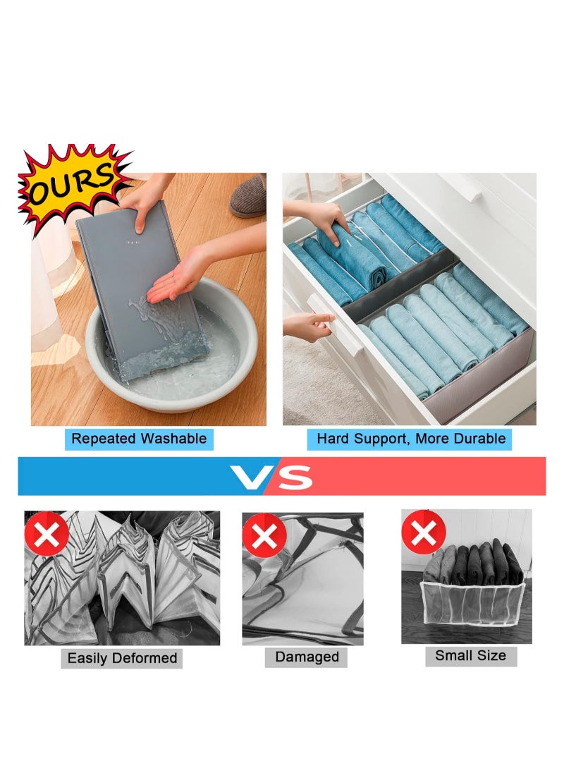 DUNISO - 2 Pcs Wardrobe Clothes Organizer,Multifunctional Foldable Storage Box without Lid，Moisture and Mold Prevention，for Storing Shirts, T Shirts, Socks, Underwear, Documents(7 Grids) - Image 1