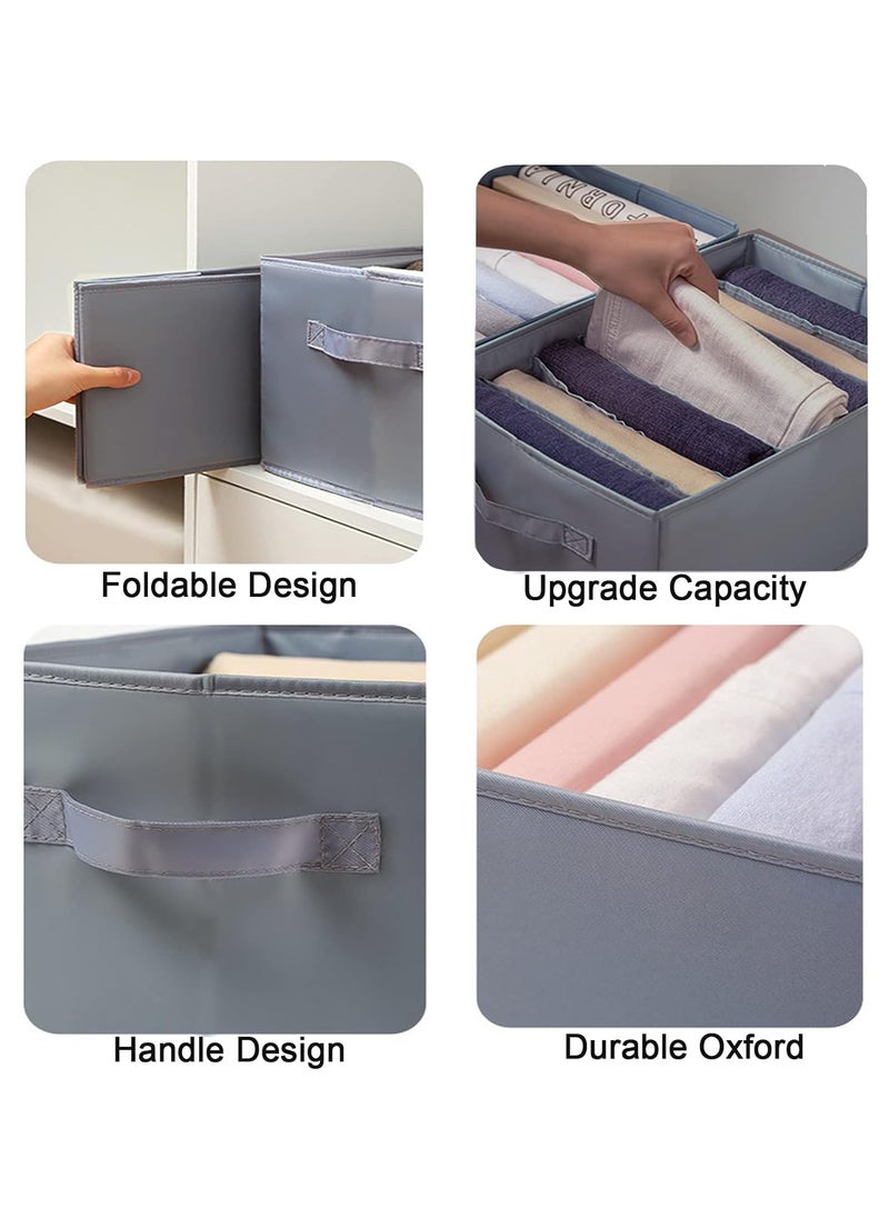 DUNISO - 2 Pcs Wardrobe Clothes Organizer,Multifunctional Foldable Storage Box without Lid，Moisture and Mold Prevention，for Storing Shirts, T Shirts, Socks, Underwear, Documents(7 Grids) - Image 1