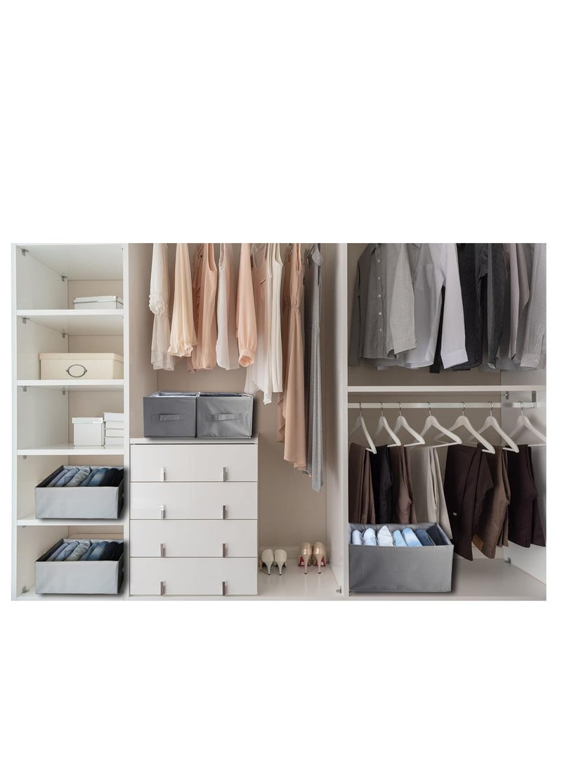 DUNISO - 2 Pcs Wardrobe Clothes Organizer,Multifunctional Foldable Storage Box without Lid，Moisture and Mold Prevention，for Storing Shirts, T Shirts, Socks, Underwear, Documents(7 Grids) - Image 1
