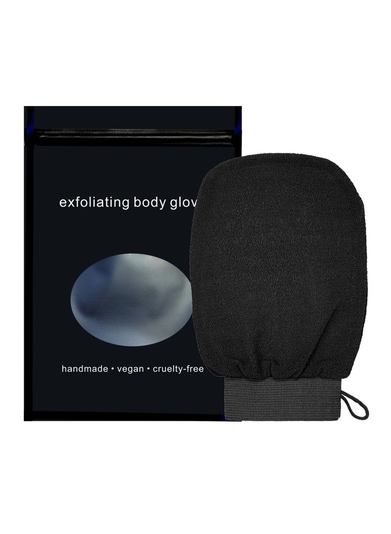 Cleaning the skin and exfoliating the skin, bath gloves for making Moroccan bath at home, black  - Image 1