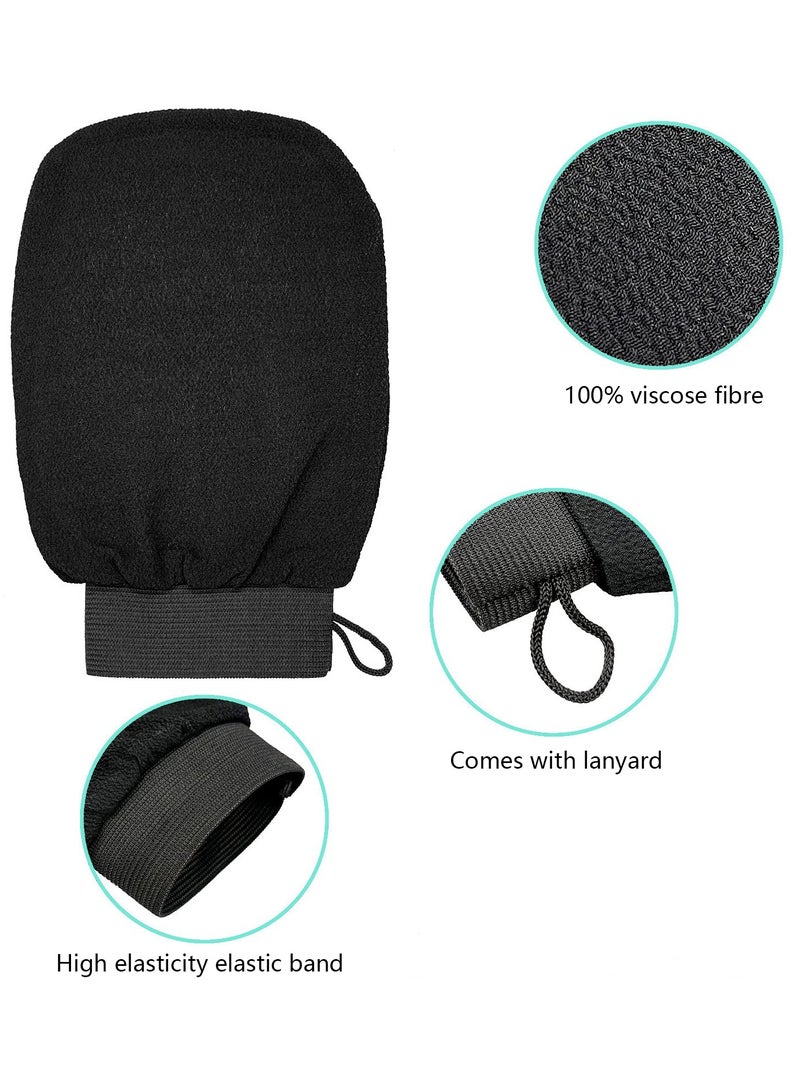 Cleaning the skin and exfoliating the skin, bath gloves for making Moroccan bath at home, black  - Image 3