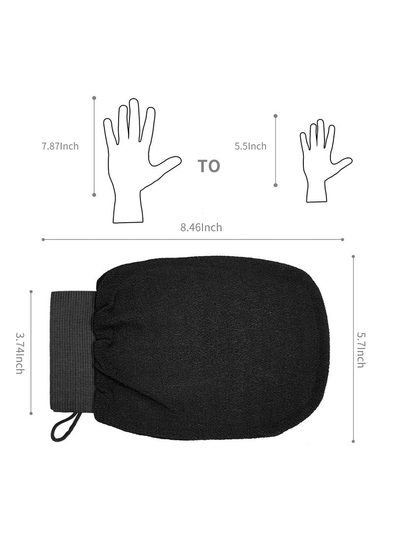 Cleaning the skin and exfoliating the skin, bath gloves for making Moroccan bath at home, black  - Image 2