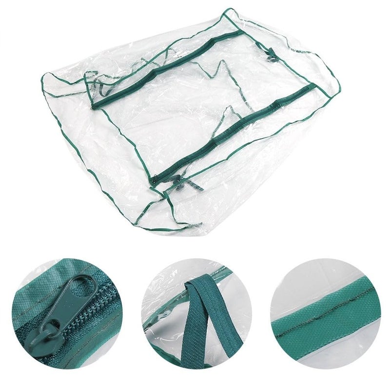 UWIOFF 4-Tier Greenhouse Replacement Cover Clear PVC Greenhouse Cover with Roll-Up Zipper Door - 27" L x 19" W x 63" H - Image 4