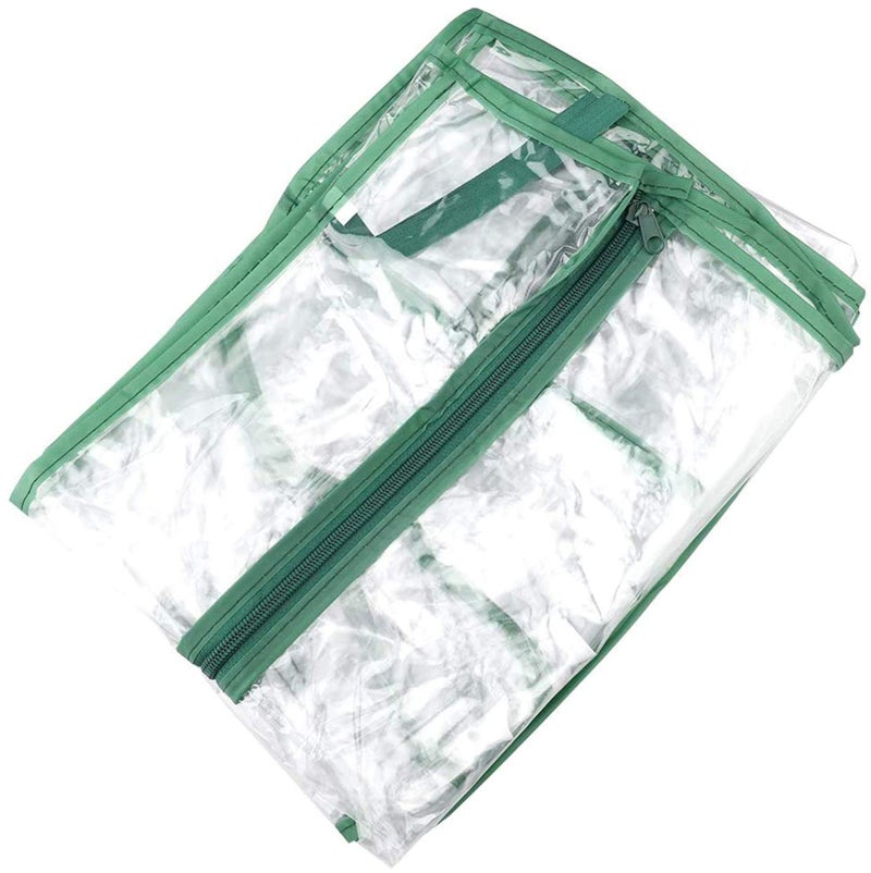 UWIOFF 4-Tier Greenhouse Replacement Cover Clear PVC Greenhouse Cover with Roll-Up Zipper Door - 27" L x 19" W x 63" H - Image 1