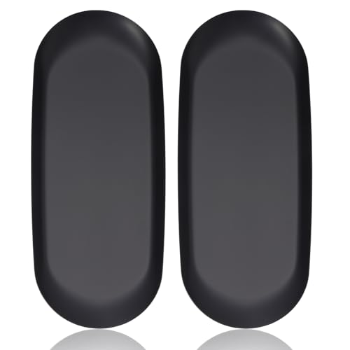 JOLYEAK 2PACK Black Decorative Tray,Oval Stainless Steel Trays, Decorative Tray for Jewelry Dish Cosmetics Organizer Bathroom Clutter Serving Platter (Black, 9 in) - Image 1