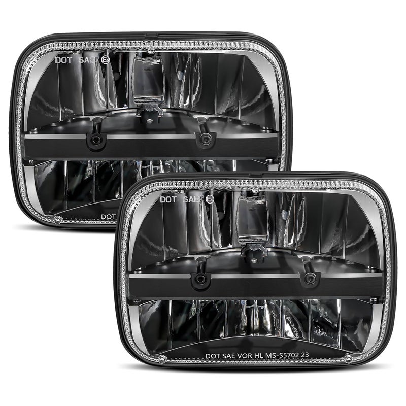 UNI-SHINE 5x7 led headlight 2pcs 7x6 led headlight Reflector Plug and Play H6054 H5054 Hi/Lo Sealed Beam DOT Approved Compatible with jeep Wrangler YJ Compatible with Cherokee XJ - Image 1