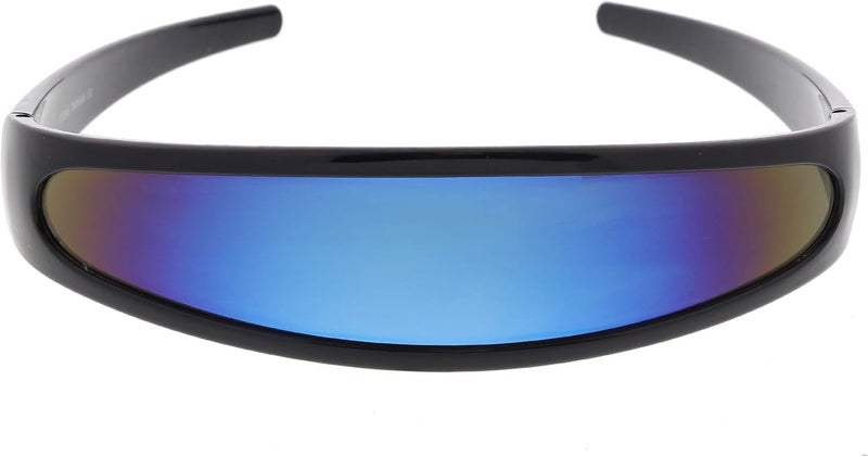 zeroUV Store - Futuristic Narrow Cyclops Color Mirrored Lens Visor Sunglasses - Image 1