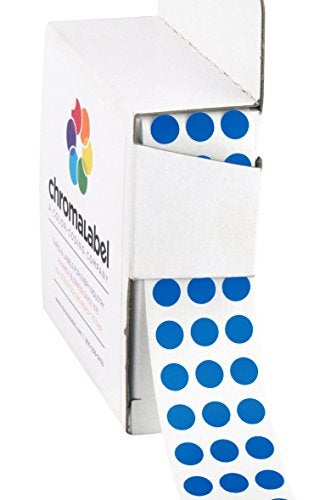 ChromaLabel 1/4 Inch Round Colored Stickers, Premium Sticky Dots Color Coding Labels, Ideal Colored Dot Stickers for Arts and Crafts - 1000 Sticker Labels with Handy Dispenser, Dark Blue Sticker Dots - Image 1
