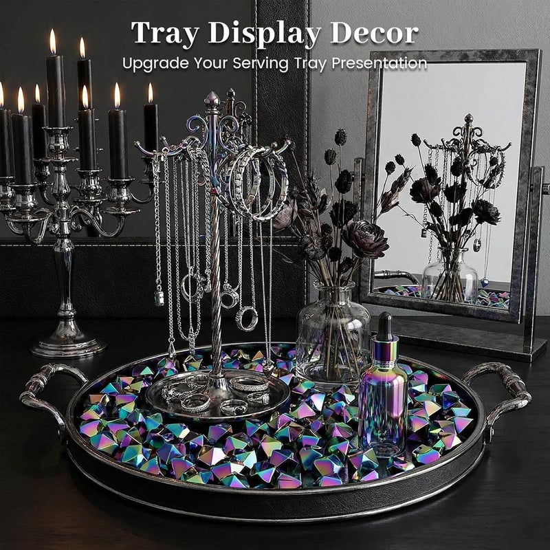 DomeStar 150PCS Acrylic Ice Rocks, Metallic Fake Ice Cubes Holographic Iridescent Crushed Ice Fake Gems Diamonds for Vases Fillers Centerpieces Scatters Decorations - Image 5