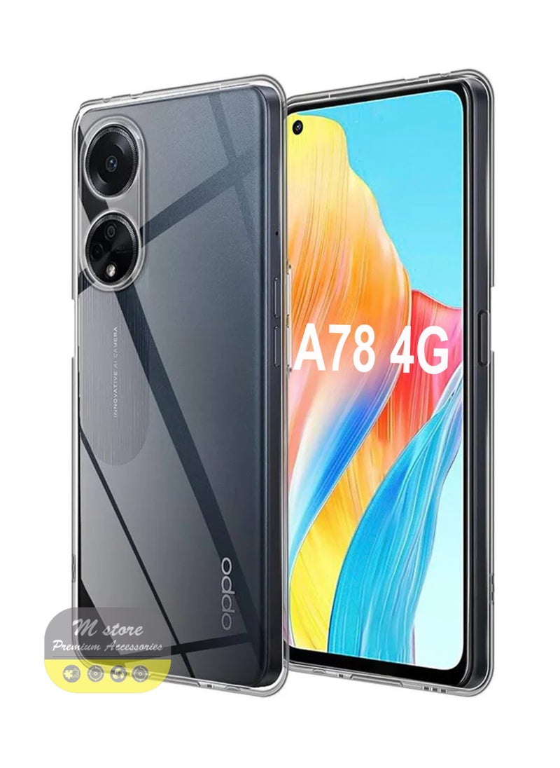Generic حافظة هاتف واقية من السيليكون لكامل الجسم لهاتف اوبو A78 4G، شفافة  - Image 1