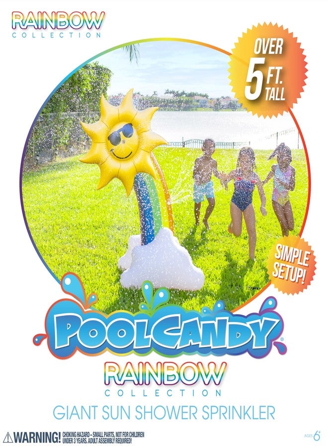 PoolCandy Inflatable Rainbow - Five Foot Tall Giant Sun Shower Sprinkler - Summer Fun All Ages. - Image 4