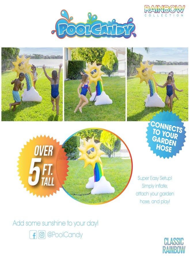 PoolCandy Inflatable Rainbow - Five Foot Tall Giant Sun Shower Sprinkler - Summer Fun All Ages. - Image 5