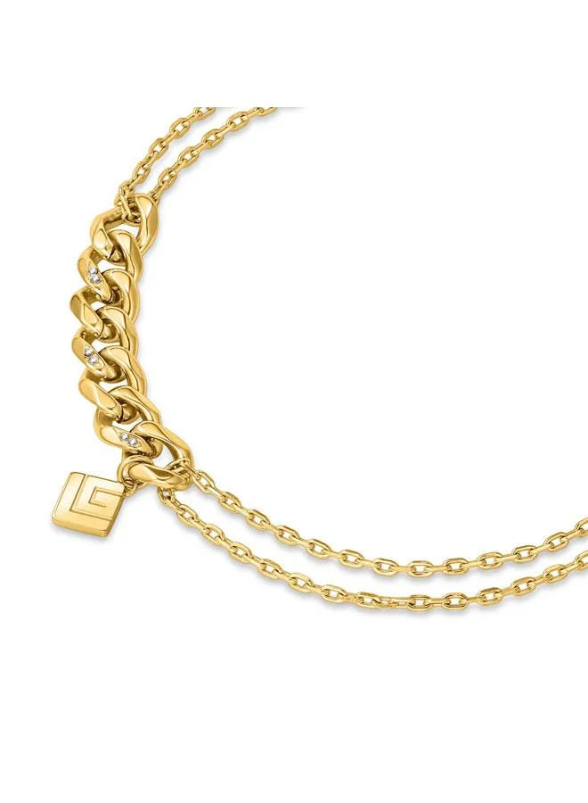 غاي لاروش Judith Yellow Gold Plated Stainless Steel Chain Bracelet for Women