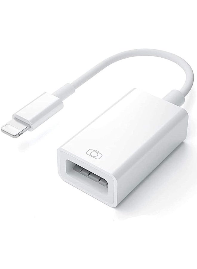 2 Pack USB Camera Adapter For Apple Lightning To USB 3.0 OTG Cable Adapter For IPhone USB Female Supports Connect Card Reader U Disk Keyboard Mouse USB Flash MFi - Image 1