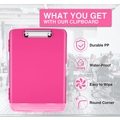 Sooez Clipboards with Storage, High Capacity Clip Boards 8.5x11 with Storage, Heavy Duty Nursing Clipboard Folder, Plastic Clipboard with Pen Holder for Women Teachers Work, School & Office Supplies - Image 3