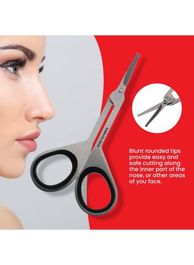 سيكي إيدج مقص أنف من الفولاذ المقاوم للصدأ من Seki Edge (SS-908) - مقص حلاقة آمن برؤوس مستديرة حادة لتشذيب شعر الأنف وشعر الوجه الآخر للرجال والنساء - صنع في اليابان - Image 4