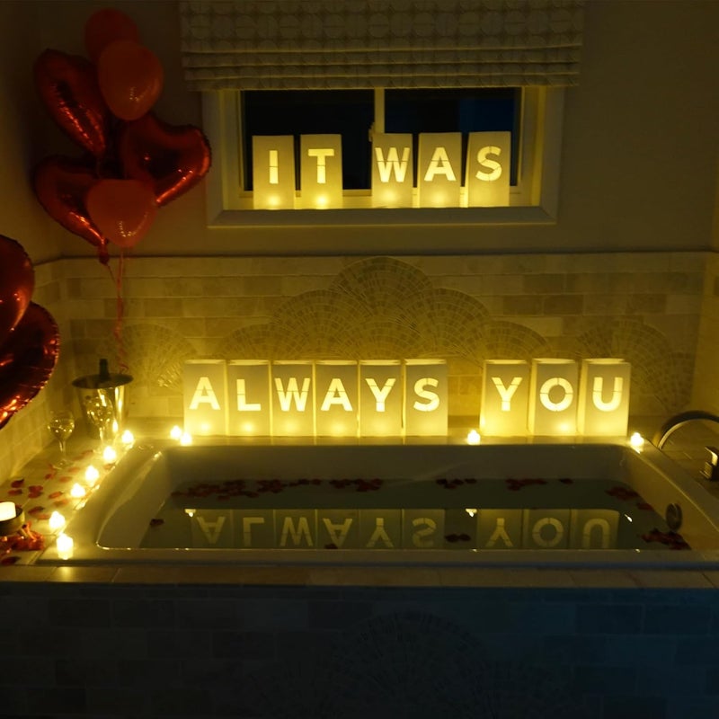 Choobly It was Always You Luminary Bags with Tea Light Candles, Balloons, and Rose Petals – Romantic Decorations for Proposals, Anniversaries, and Special Moments - Image 2