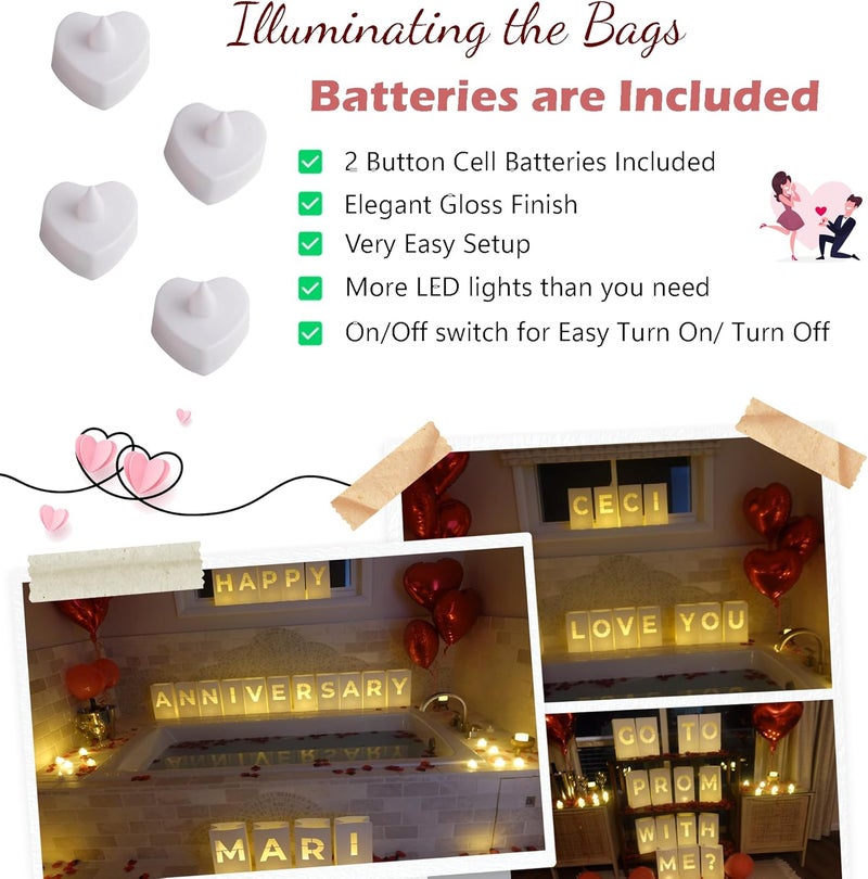 Choobly It was Always You Luminary Bags with Tea Light Candles, Balloons, and Rose Petals – Romantic Decorations for Proposals, Anniversaries, and Special Moments - Image 3