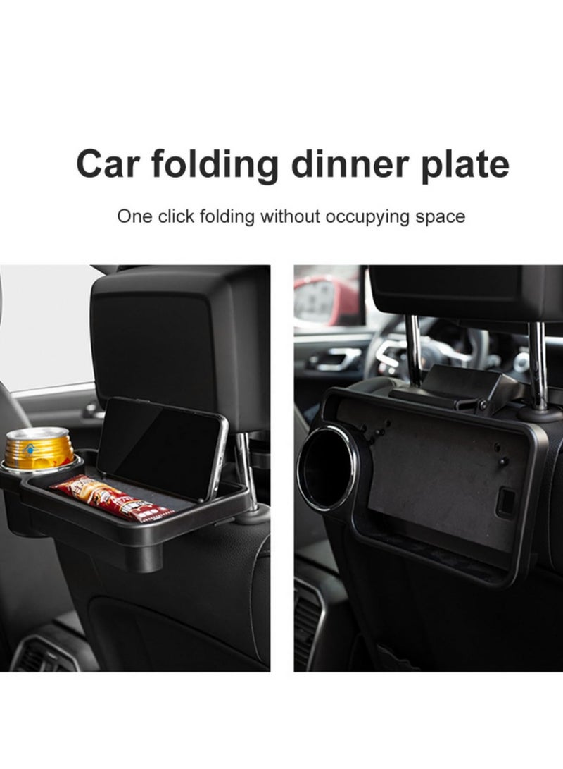 Car Cup Holder Tray Phone Mount Back Seat Organizer 90-Degree Foldable Storage Dining Table Interior Car Food Tray Auto Gadgets - Image 4