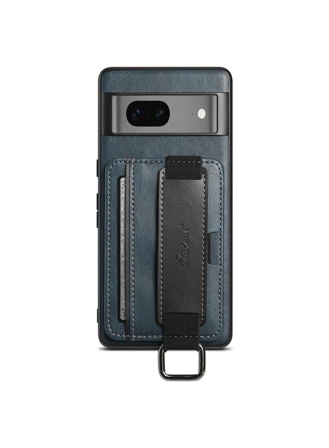 Suteni Case For Googel Pixel 7 5G H13 Card Wallet Wrist Strap Holder PU Phone Case - Image 2