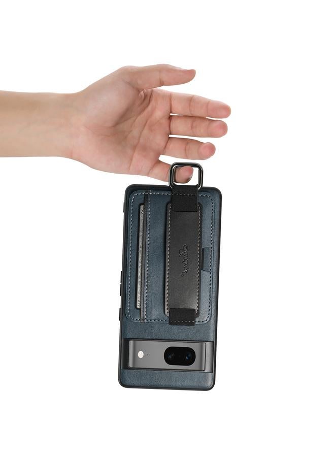 Suteni Case For Googel Pixel 7 5G H13 Card Wallet Wrist Strap Holder PU Phone Case - Image 5