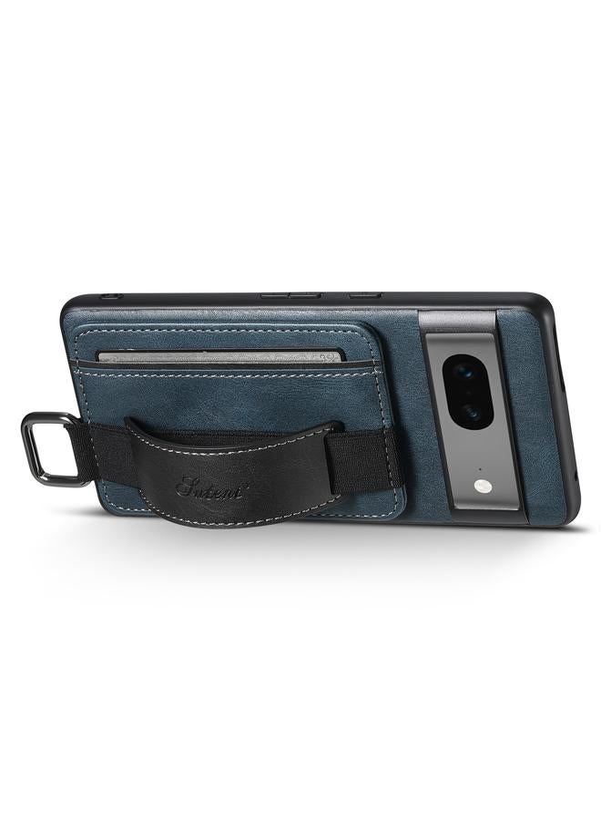 Suteni Case For Googel Pixel 7 5G H13 Card Wallet Wrist Strap Holder PU Phone Case - Image 4