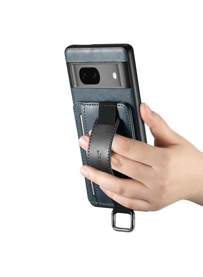 Suteni Case For Googel Pixel 7 5G H13 Card Wallet Wrist Strap Holder PU Phone Case - Image 3