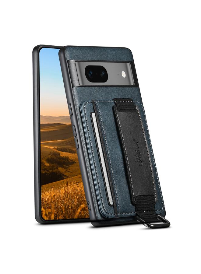 Suteni Case For Googel Pixel 7 5G H13 Card Wallet Wrist Strap Holder PU Phone Case - Image 1