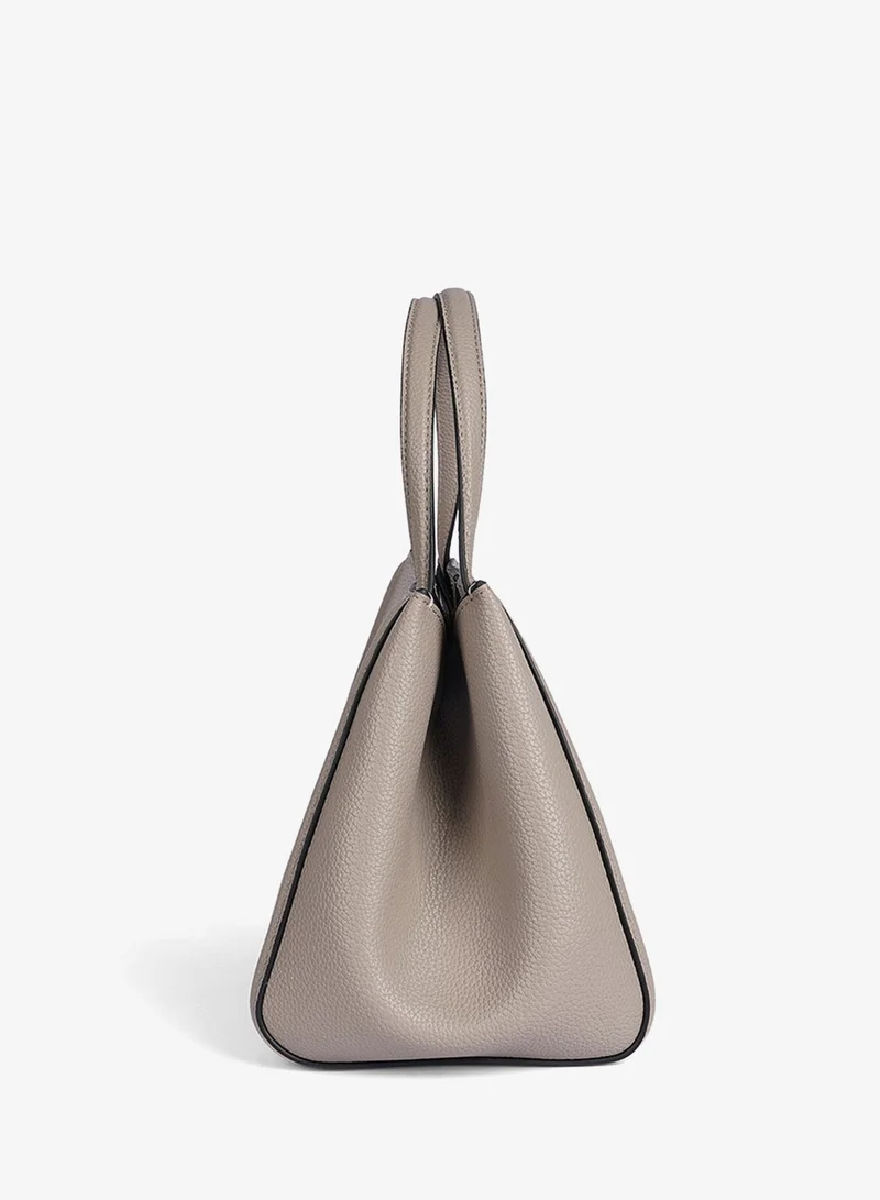 Cuple Grey Squared grainy faux leather Handbag for Women | Best Price UAE
