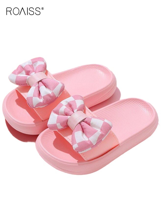 رويس صنادل صيفية للأطفال، شباشب صيفية مريحة بنعل غير قابل للانزلاق، شباشب خفيفة الوزن قابلة للتنفس مع عقدة معقودة، أحذية شاطئ كاجوال للبنات - Image 1