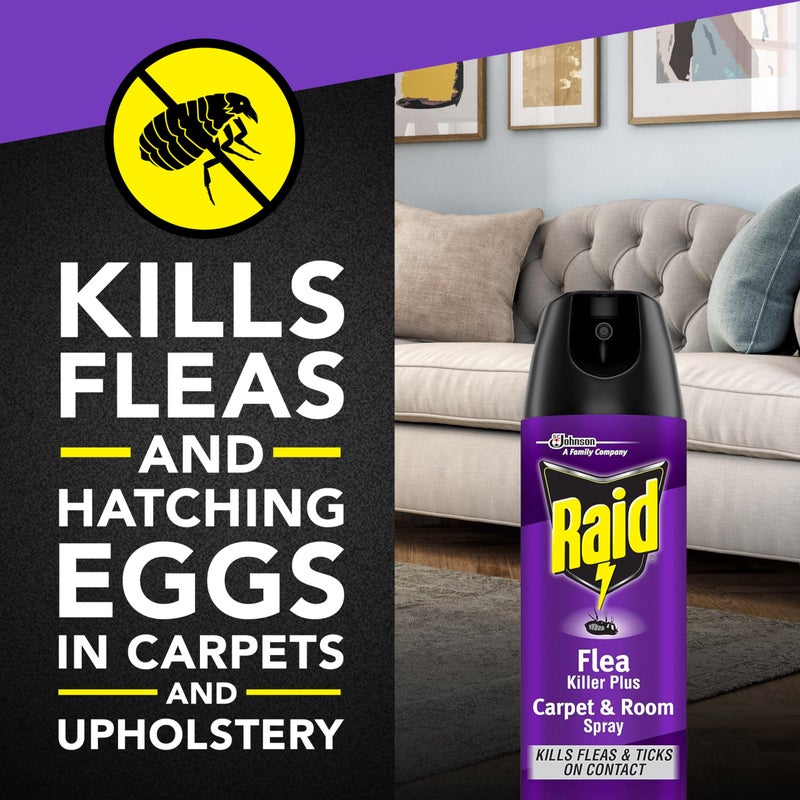 Raid Flea Killer Carpet & Room Spray, Kills hatching eggs for up to 4 months, 16 Oz - Image 2