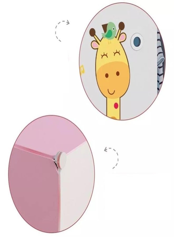 KEEKOS Kids Plastic Collapsible Wardrobe Organizer for Storage | Cute Cartoon Design | Heavy Duty Cloth Organizer for Storage | Easy to Assemble | Perfect for Kids Room & Home (Pink-O5) - Image 3
