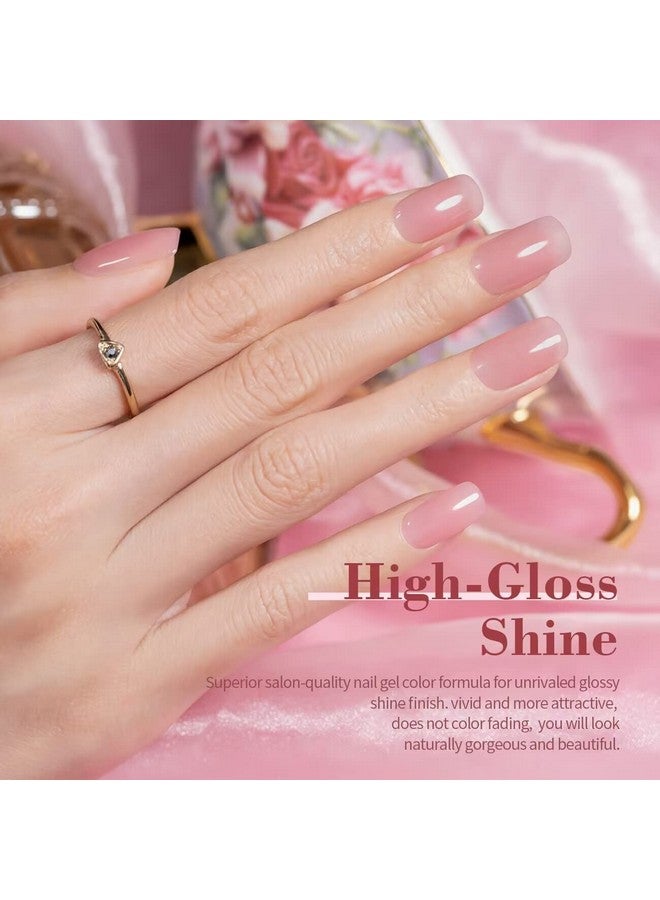 RARJSM Nude Gel Polish Sheer Rose Pink Gel Nail Polish Clear Pink French Manicure Nude Pink Jelly Nail Gel Polish Varnish Curing Requires 1Pcs 15Ml Led Uv Gel Soak Off For Home Salon Nail Art Diy - Image 2