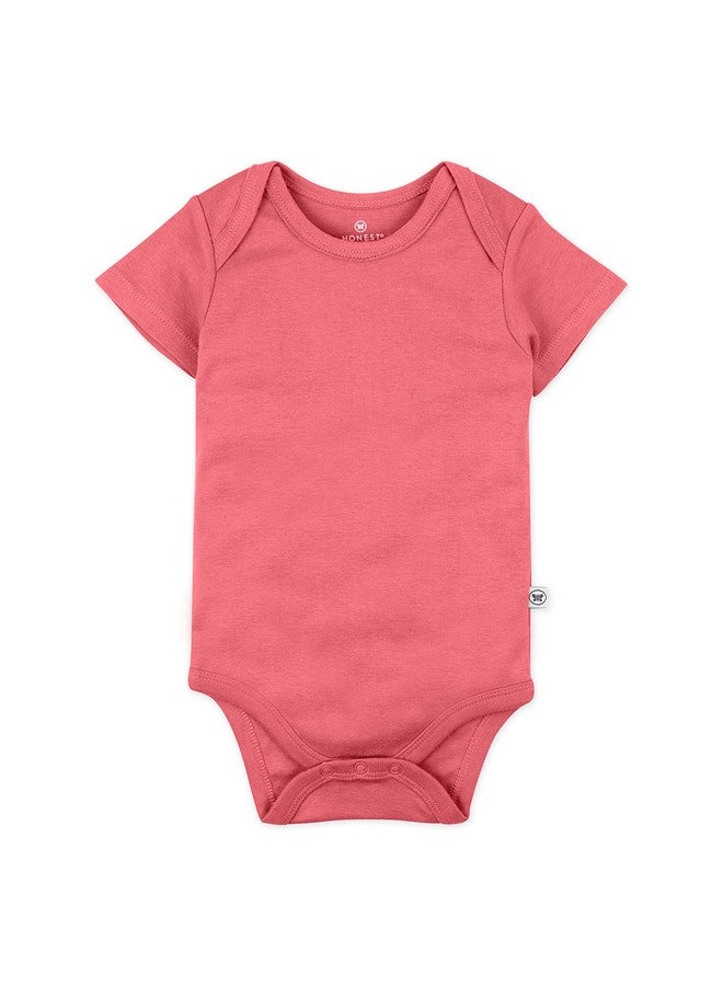 HonestBaby HonestBaby 10-Pack Short Sleeve Bodysuits One-Piece 100% Organic Cotton for Infant Baby Boys, Girls, Unisex, Rainbow Gems Pinks, 3-6 Months  - Image 1