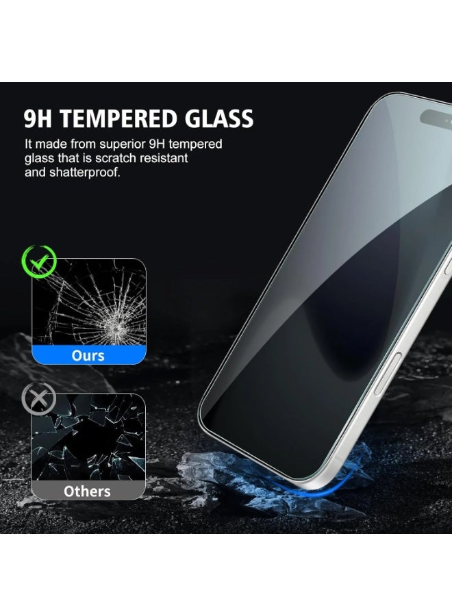 ACLIX 2 PACK iPhone 17 Air Privacy Screen Protector + 2 PACK Camera Lens Protector, Ultra Top 9H+ Tempered Glass, Full Coverage Screen - Image 2