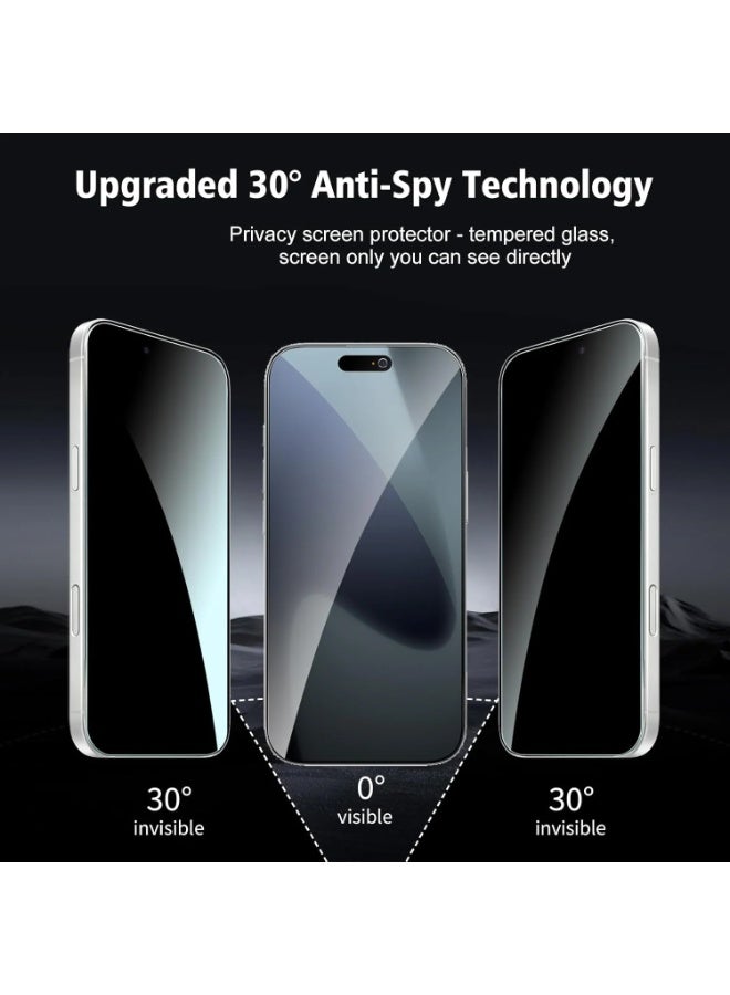 ACLIX 2 PACK iPhone 17 Air Privacy Screen Protector + 2 PACK Camera Lens Protector, Ultra Top 9H+ Tempered Glass, Full Coverage Screen - Image 3