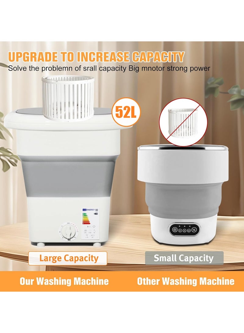 VUCATIN غسالة ومجفف ملابس محمولة صغيرة مُحسّنة بمحرك قوي سعة 52 لترًا لتنظيف الملابس بعمق، غسالة ومجفف ملابس محمولة صغيرة - Image 2