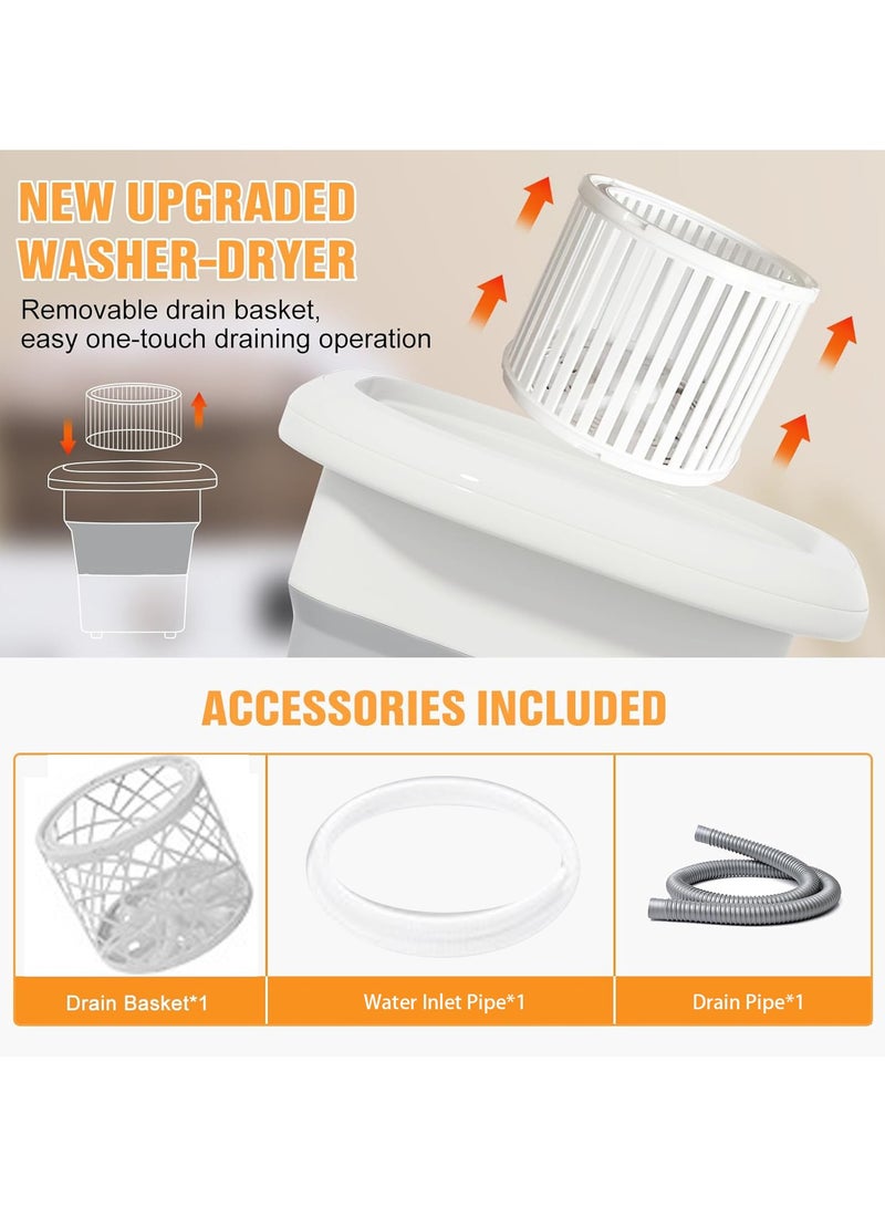 VUCATIN غسالة ومجفف ملابس محمولة صغيرة مُحسّنة بمحرك قوي سعة 52 لترًا لتنظيف الملابس بعمق، غسالة ومجفف ملابس محمولة صغيرة - Image 3