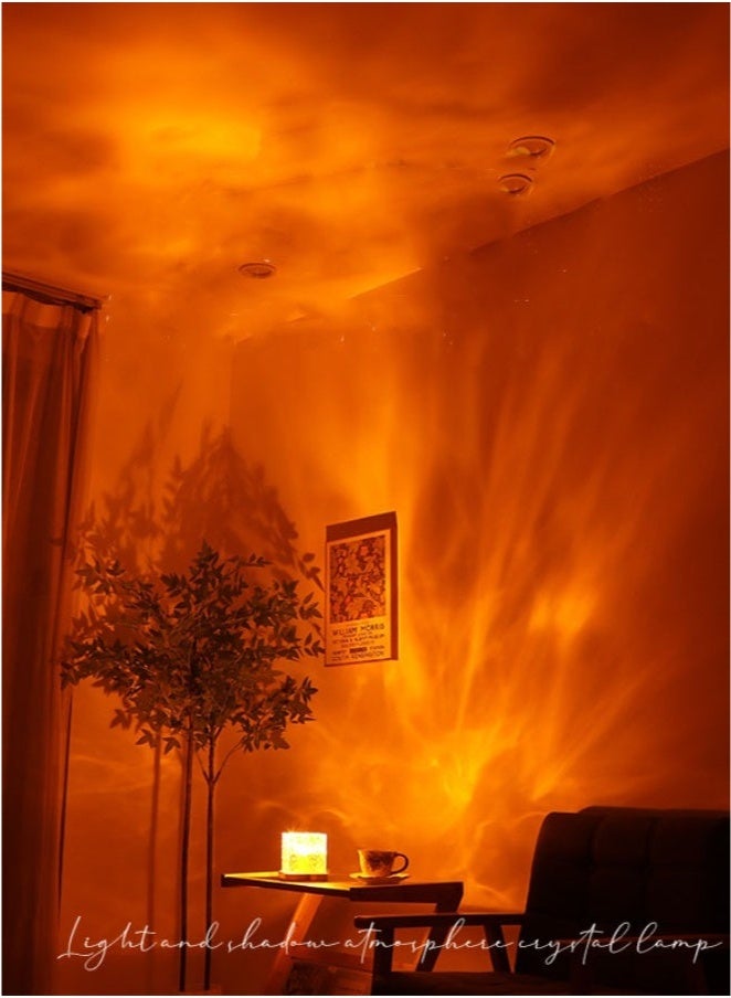 Bukela 16 Colors Water Ripple Night Light Creative Bedside Flame Atmosphere Light Romantic Table Lamp Gift Starry Sky Projection Light - Image 3